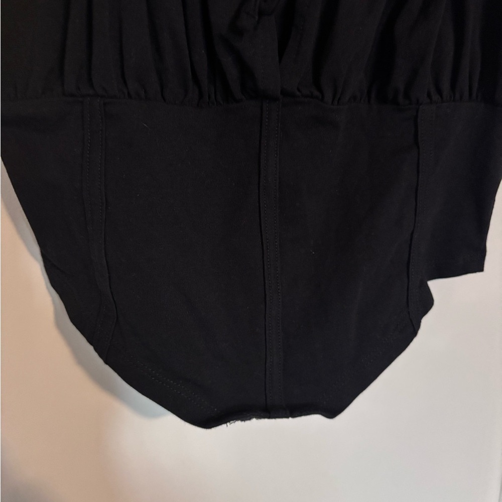 ASOS corset style milk maid tie front cropped tank in black - Picture 3 of 4